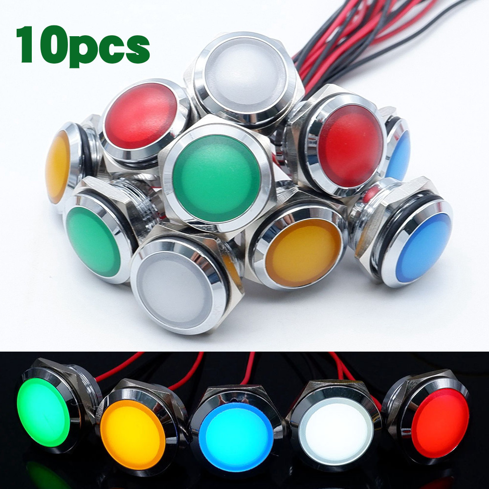 Signal Panel Orange - 10 adet 12/16/19/22mm Metal LED gösterge