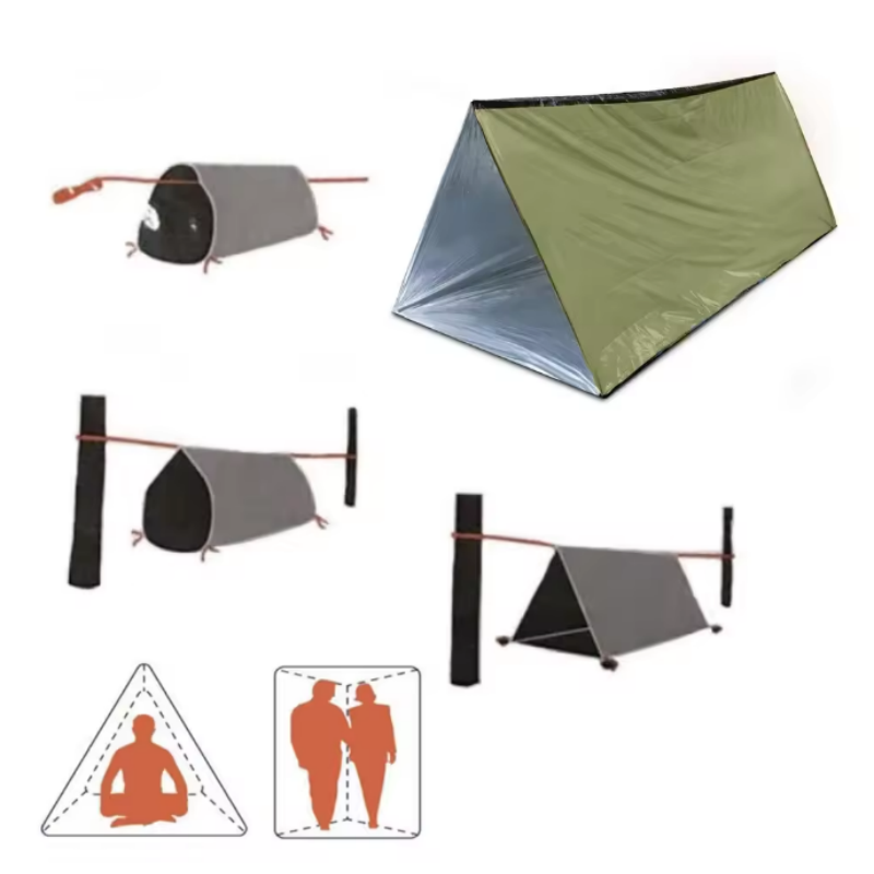 Emergency Mylar Tent - Su geçirmez, tekrar kullanılabilir, 2 kişilik