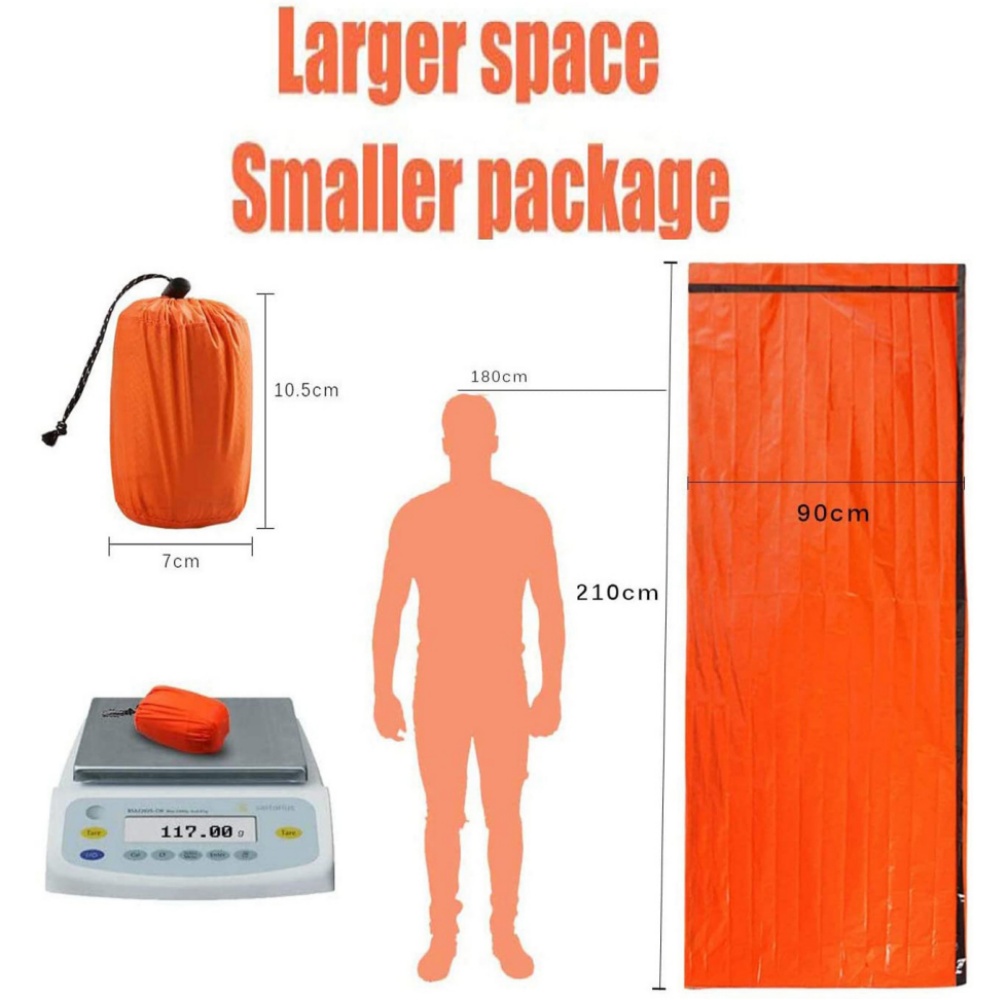 Emergency Mylar Tent - Su geçirmez Yeniden Kullanılabilir Termal Mylar